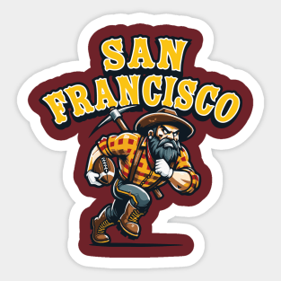 San Francisco Gold Digger Football Tee: Embrace California Spirit & Gridiron Passion - Perfect for Football Lovers Sticker